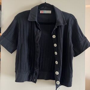 Free People black button down cropped sweater size M